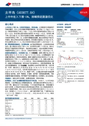 上半年收入下滑13%，持续推进渠道优化