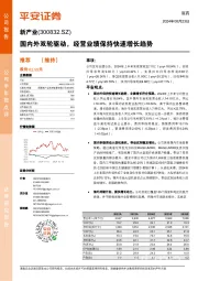国内外双轮驱动,经营业绩保持快速增长趋势