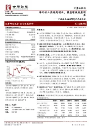 半年报分析:海外收入实现高增长,提质增效效果明显