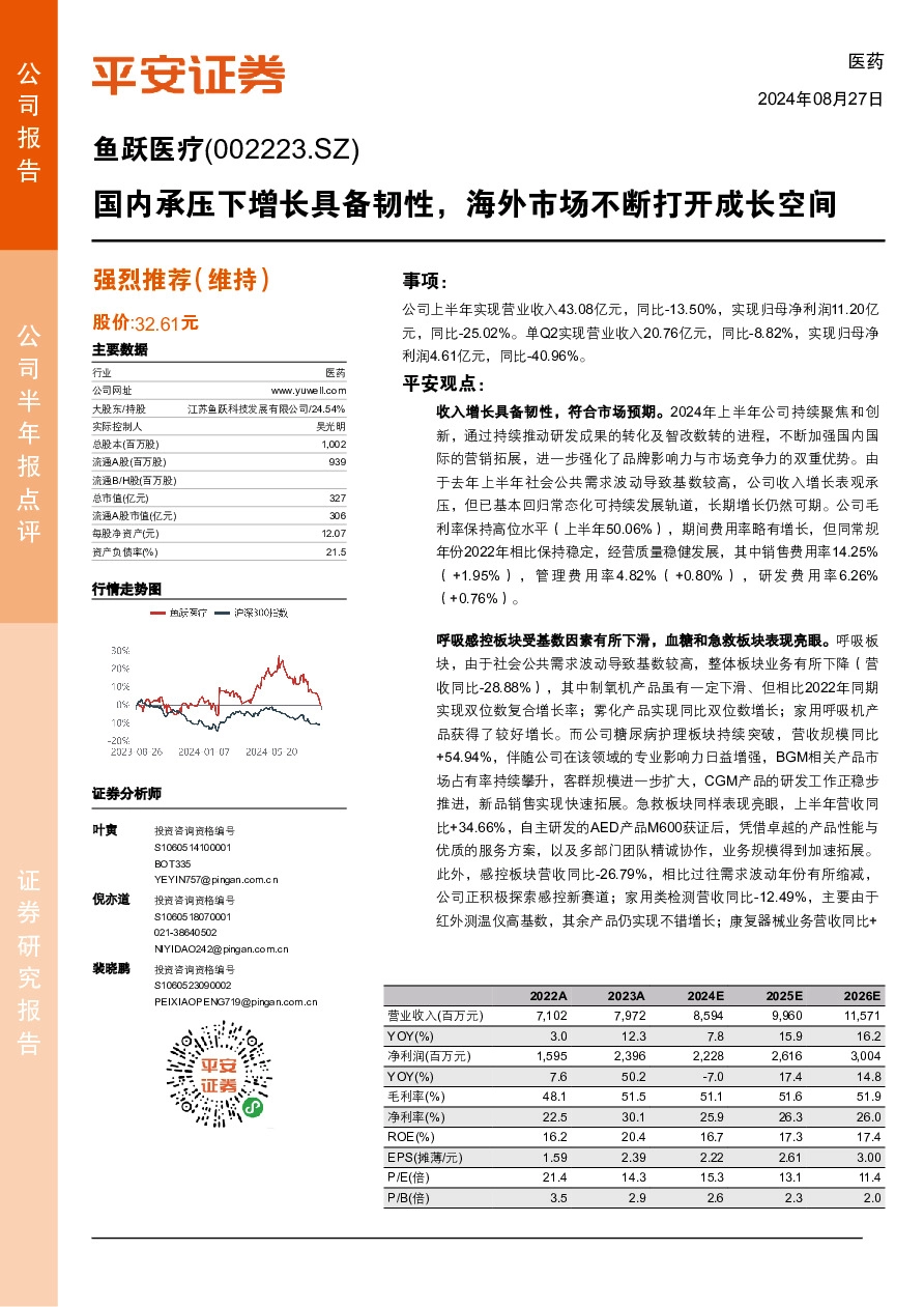 国内承压下增长具备韧性，海外市场不断打开成长空间