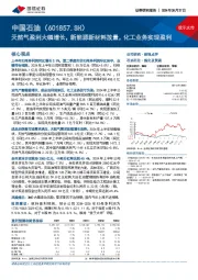 天然气盈利大幅增长，新能源新材料放量，化工业务实现盈利