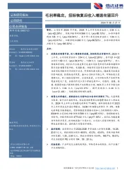 毛利率稳定，招标恢复后收入增速有望回升