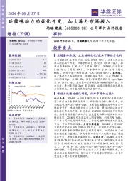 公司事件点评报告：延续味动力功效化开发，加大海外市场投入