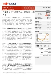 “煤窝办电”优势突出，2024H1业绩高增