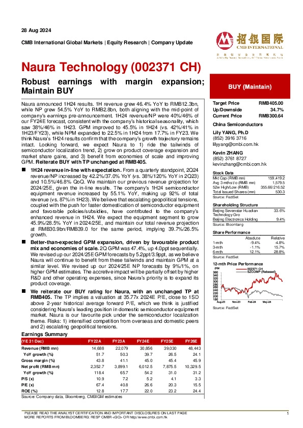 Robust earnings with margin expansion;Maintain BUY