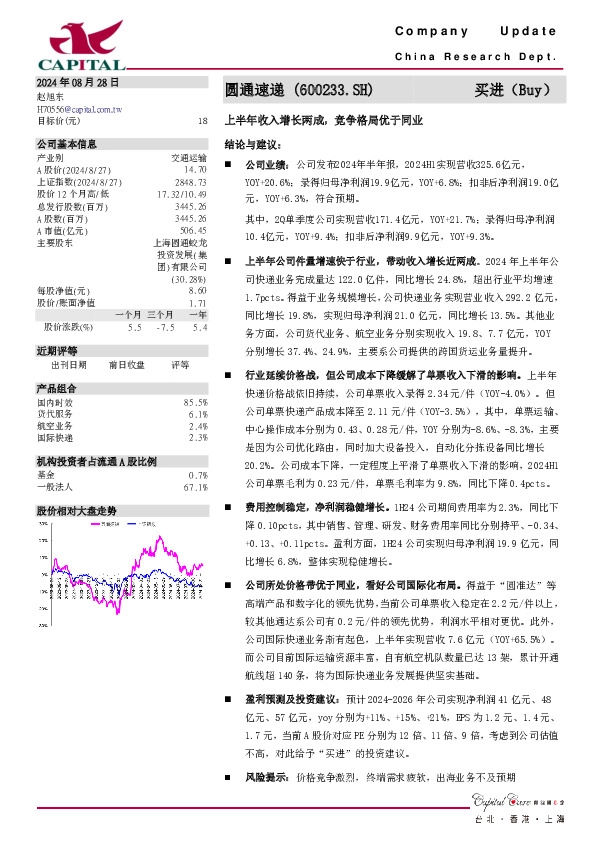 上半年收入增长两成，竞争格局优于同业
