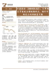 订单确认节奏致业绩短期承压，海外市场发力利润修复可期