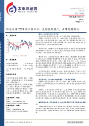 阳光电源2024年中报点评:光储盈利提升,业绩行稳致远
