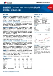 2024年半年报点评:营收提速,拨备以丰补歉