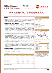 2024年半年报点评:利润端短期亏损,期待渠道调整成效