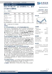 2024年中报点评：Q2归母净利+3%，看好公司海外业绩释放