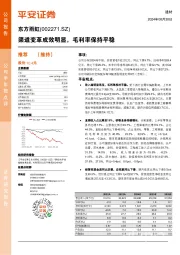 渠道变革成效明显,毛利率保持平稳