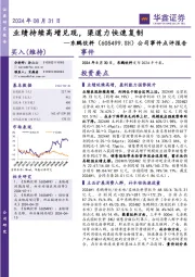 公司事件点评报告:业绩持续高增兑现,渠道力快速复制