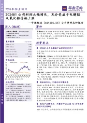 公司事件点评报告:2024H1公司利润大幅增长,充分受益于电解铝及氧化铝价格上涨
