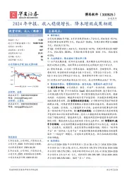 2024年中报,收入稳健增长,降本增效成果初现