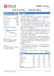 业绩符合预期,静待盈利触底