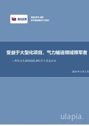 首次覆盖报告:受益于大型化项目,气力输送领域领军者