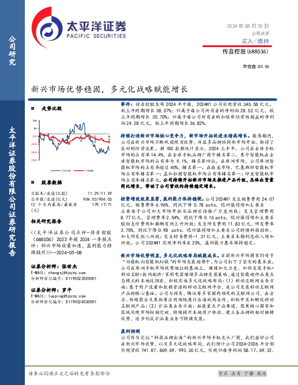 新兴市场优势稳固，多元化战略赋能增长