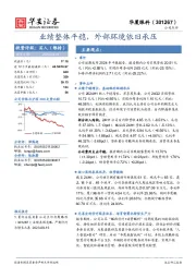 业绩整体平稳,外部环境依旧承压