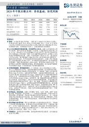 2024年中报业绩点评:夯实基础,防范风险