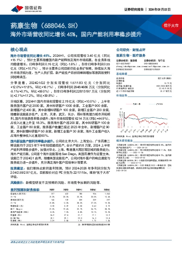 海外市场营收同比增长45%，国内产能利用率稳步提升