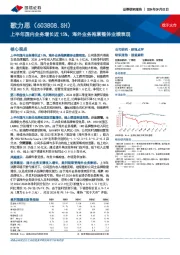 上半年国内业务增长近15%,海外业务拖累整体业绩表现