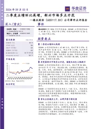公司事件点评报告:二季度业绩环比高增,新兴市场多点开花