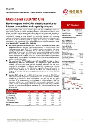 Revenue grew while GPM deteriorated due to intense competition and capacity ramp-up