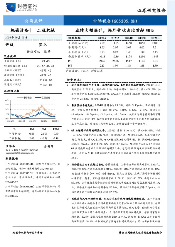 业绩大幅提升，海外营收占比首超50%
