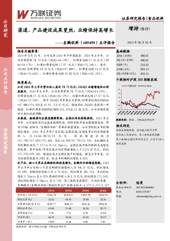 点评报告：渠道、产品建设成果斐然，业绩保持高增长