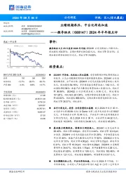 2024年半年报点评:业绩短期承压,平台化布局加速