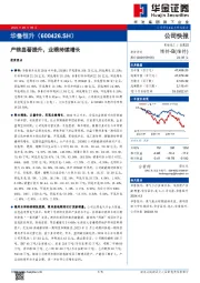 产销显著提升,业绩持续增长