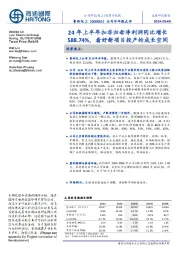 公司半年报点评:24年上半年扣非归母净利润同比增长588.74%,看好新项目投产的成长空间