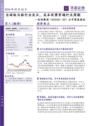 公司深度报告:全球钛白粉行业龙头,成本优势穿越行业周期