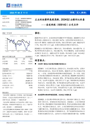 公司点评:主业改性塑料表现亮眼,2024Q2业绩环比改善