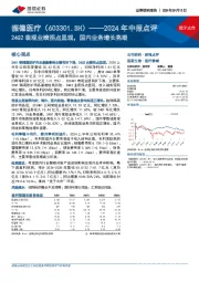2024年中报点评：24Q2表观业绩拐点显现，国内业务增长亮眼