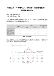 户外及工业LED照明代工厂,联域股份:红海中打造差异化,五年营收年增27%