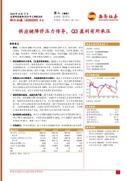 2024年三季报点评：供应链降价压力传导，Q3盈利有所承压