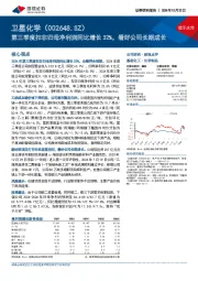 第三季度扣非归母净利润同比增长32%，看好公司长期成长