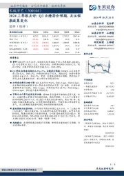 2024三季报点评:Q3业绩符合预期,关注假期政策变化