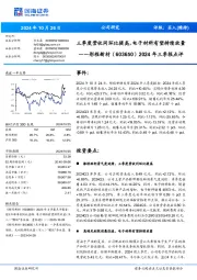 2024年三季报点评:三季度营收同环比提高,电子材料有望持续放量