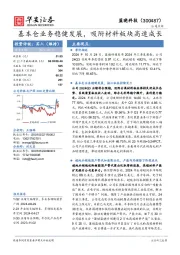 基本仓业务稳健发展,吸附材料板块高速成长