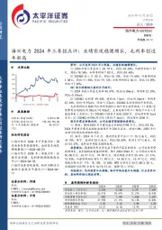 海兴电力2024年三季报点评:业绩实现稳健增长,毛利率创近年新高
