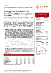 PCB outperformed CCL in 3Q; margin improved sequentially
