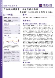 公司事件点评报告：产品结构调整中，业绩阶段性承压