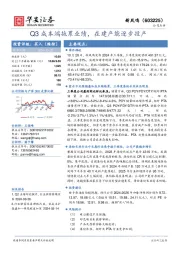 Q3成本端拖累业绩，在建产能逐步投产