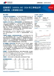2024年三季报点评：业绩回暖，大零售曙光初现