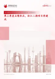 第三季度业绩承压，松江二期项目将建成