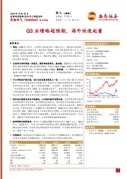 2024年三季报点评：Q3业绩略超预期，海外快速起量