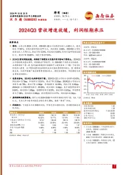 2024年三季报点评:2024Q3营收增速放缓,利润短期承压
